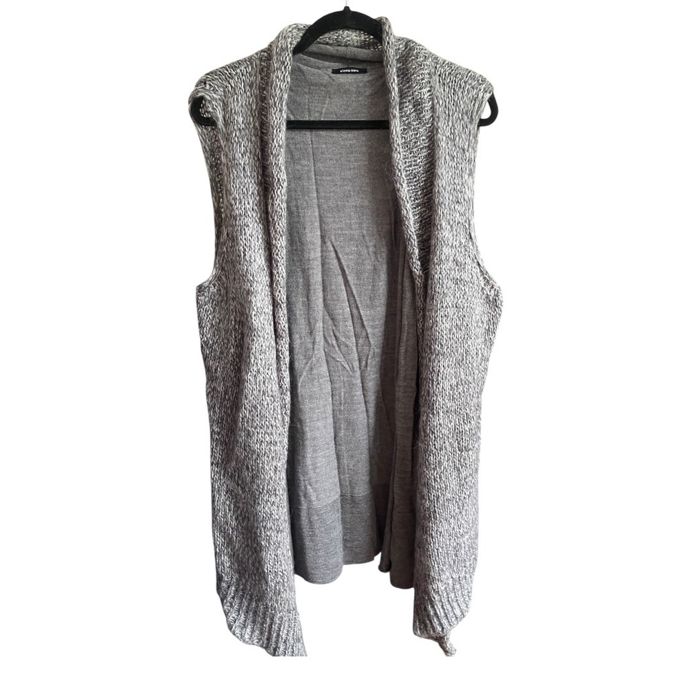 Elena Miro Mohair Virgin Wool Blend Grey‎ Layered Longline Sweater Vest M